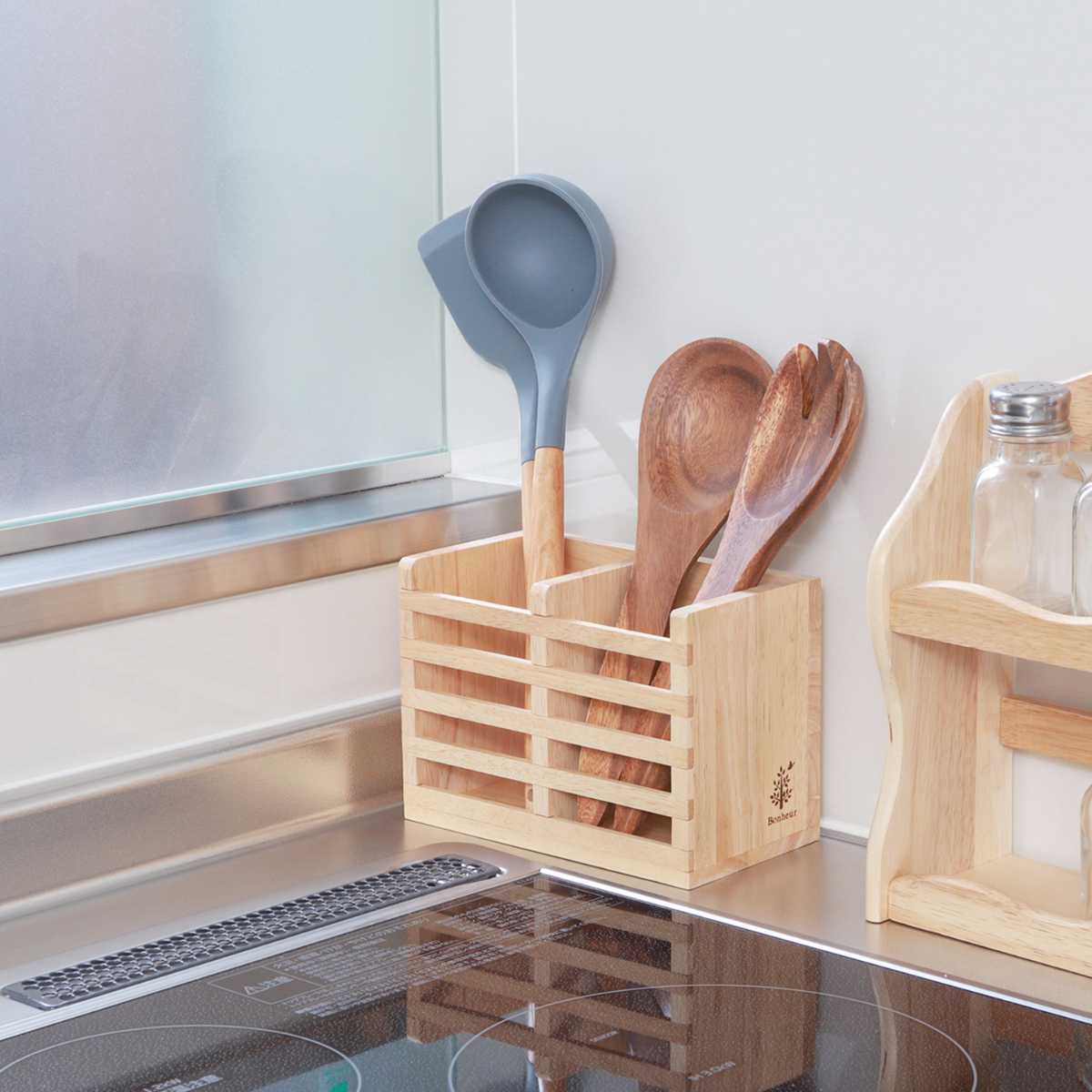 不二貿易（Fuji Boeki） カトラリースタンド 木製 カトラリー収納