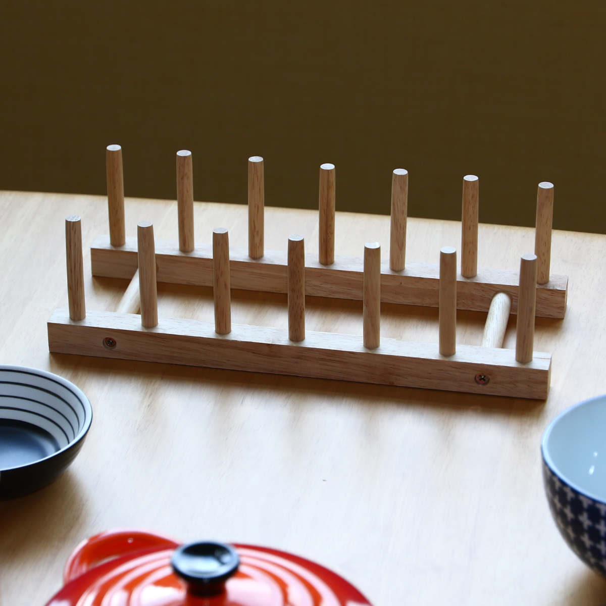 不二貿易（Fuji Boeki） ディッシュラック 木製 ディッシュスタンド