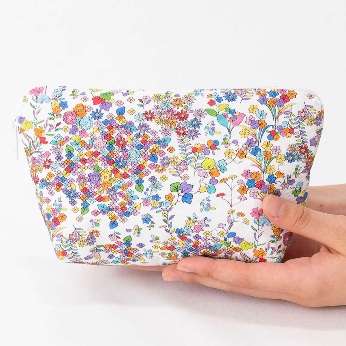 ポーチ オーガニックコットン 100％ Mサイズ 和柄 （ マルチポーチ