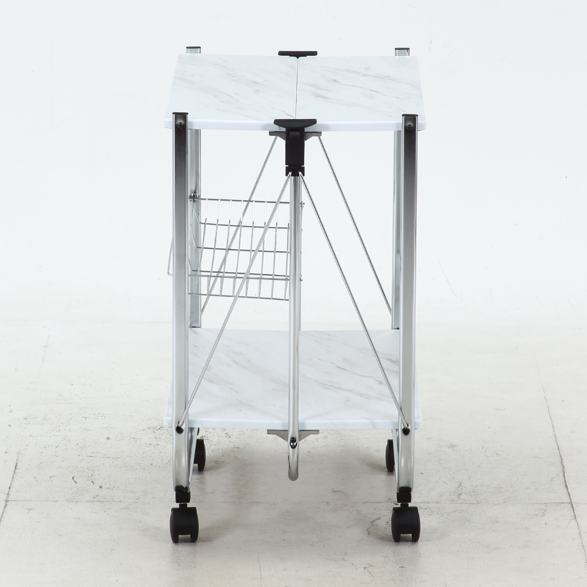 不二貿易（Fuji Boeki） キッチンワゴン 大理石柄フォールディング