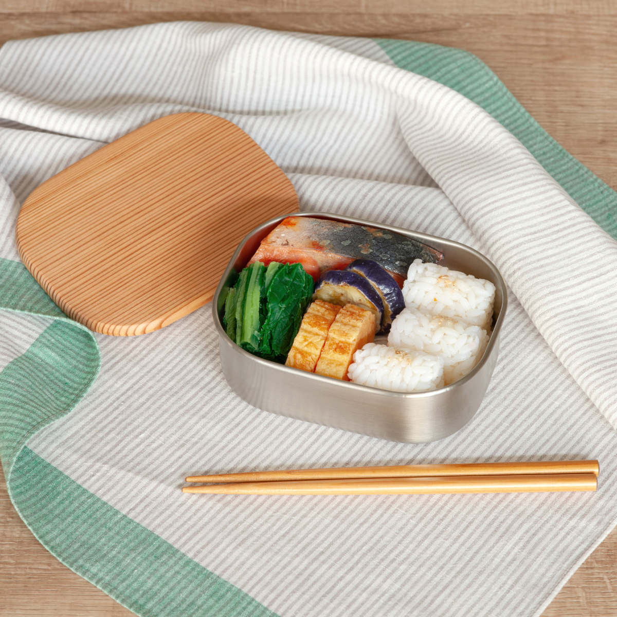 工房アイザワ 弁当箱 1段 360ml HANAKO 木蓋つきフードボックス