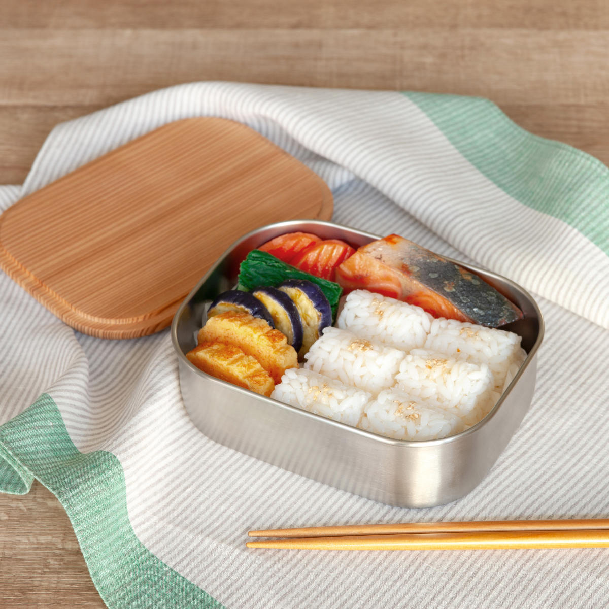 工房アイザワ 弁当箱 1段 670ml HANAKO 木蓋つきフードボックス