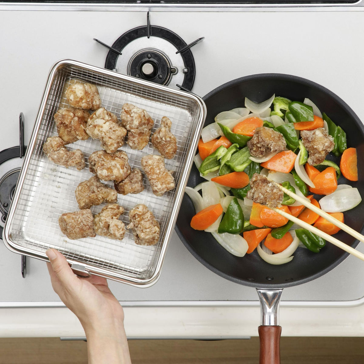 下村企販 バット＆ザル 2点セット 深型 ステンレス製 （ 調理用バット