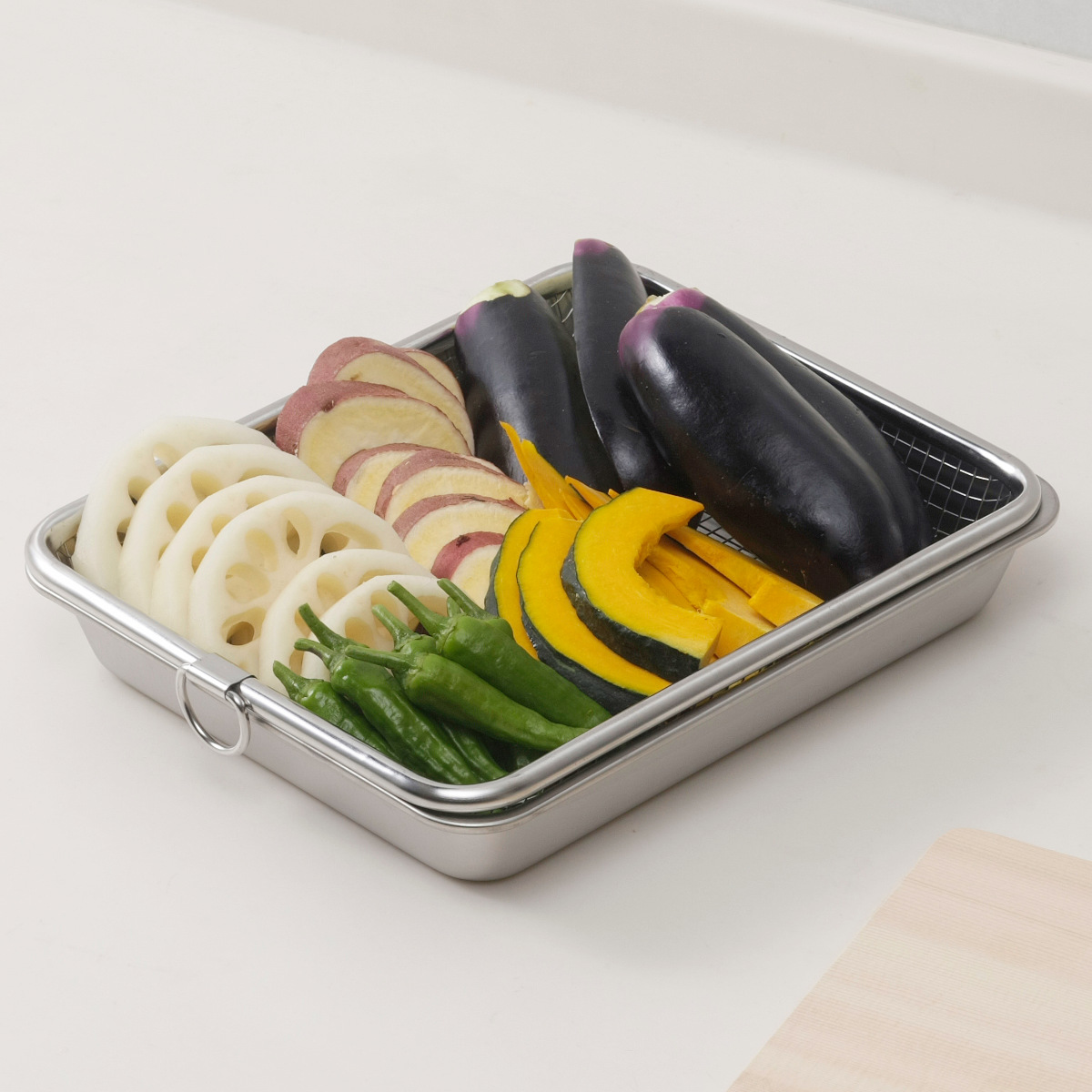 下村企販 バット＆ザル 4点セット 深型 ステンレス製 （ 調理用バット