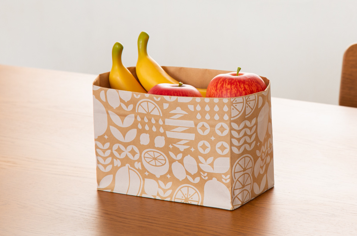 冷蔵庫収納 紙製ストッカー レモン柄 10枚入 （ 収納袋 野菜室 冷蔵庫