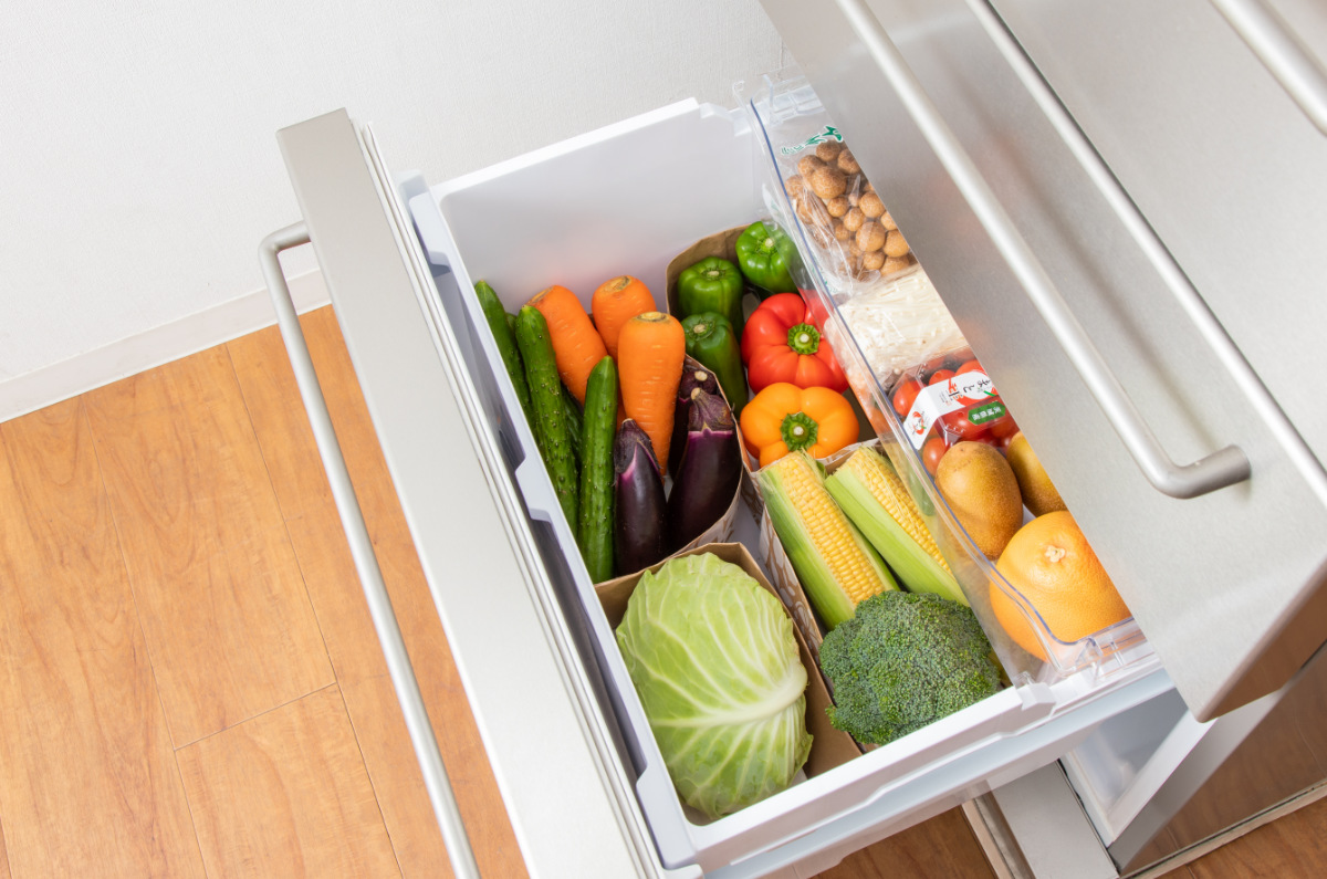 冷蔵庫収納 紙製ストッカー レモン柄 10枚入 （ 収納袋 野菜室 冷蔵庫