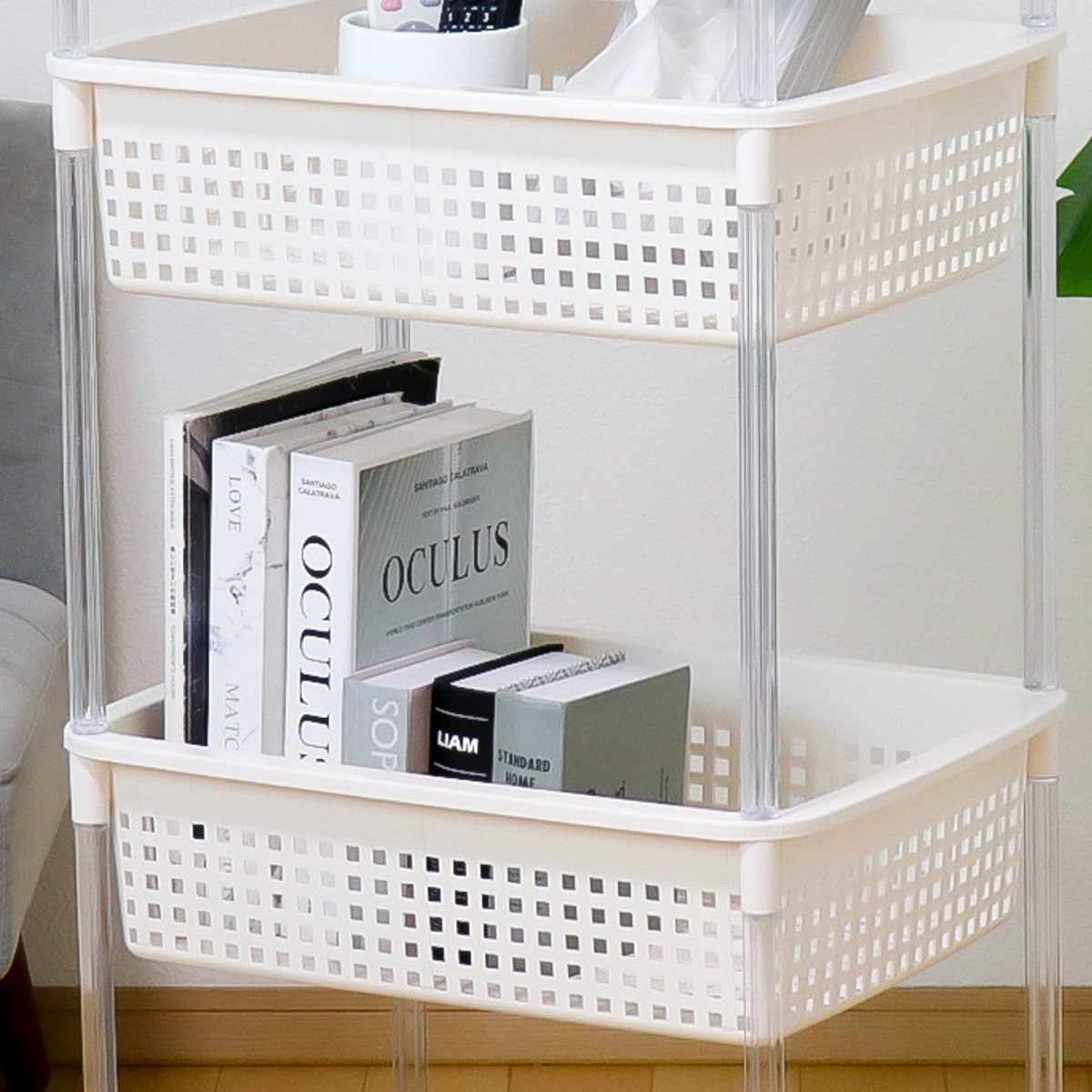 平和工業 ランドリーバスケット バスケットワゴン 4段 ワイドタイプ