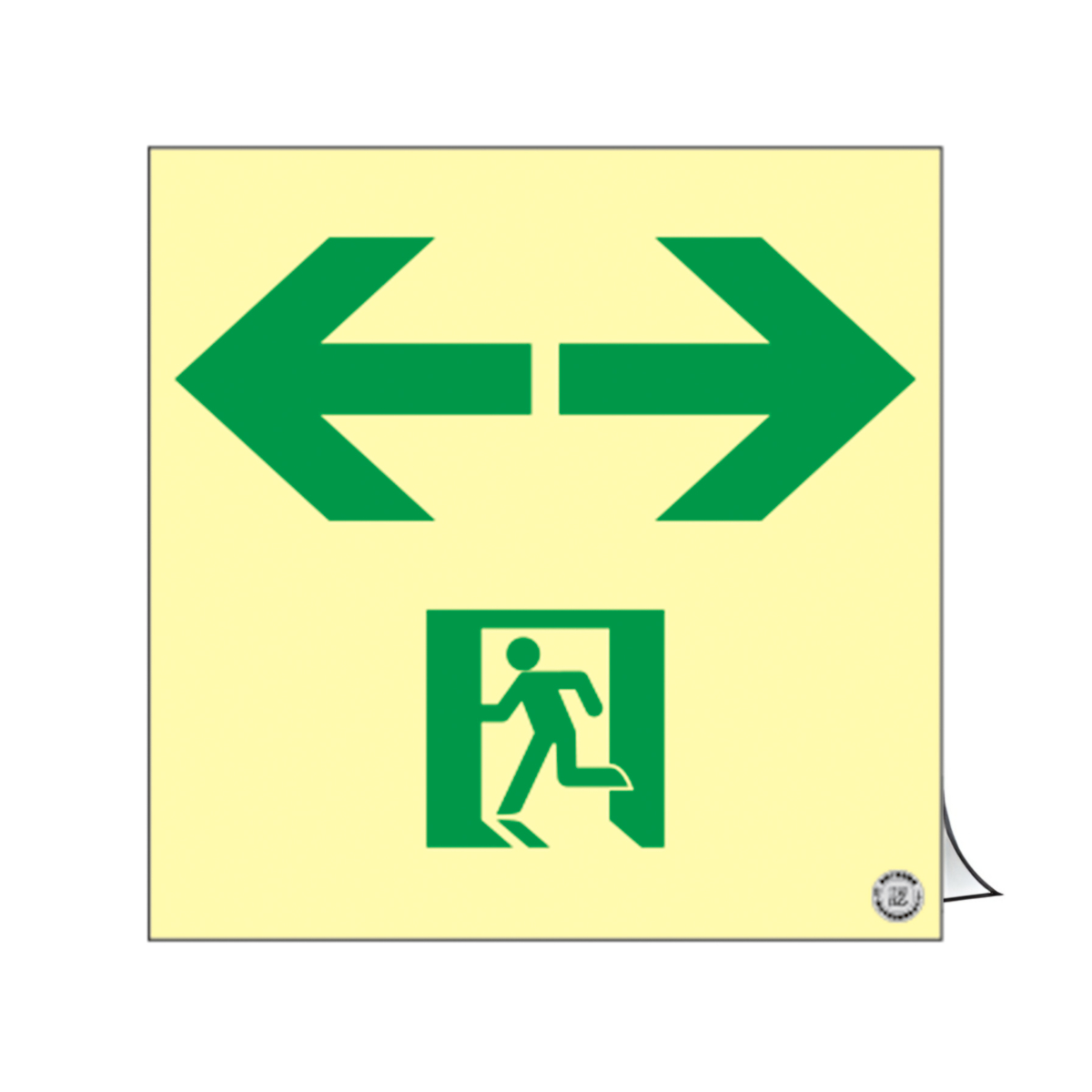 日本緑十字社 避難誘導ステッカー標識 「 ←非常口→ 」 高輝度蓄光 20
