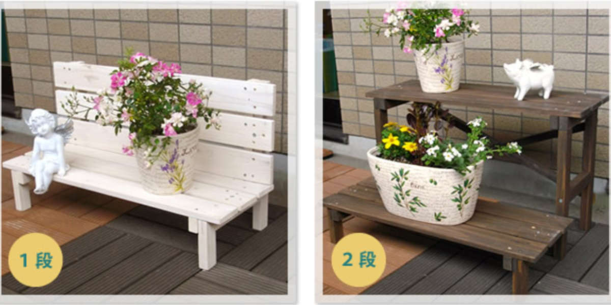 プランタースタンド 2ウェイフラワースタンド 2段 （ 花台 プランター