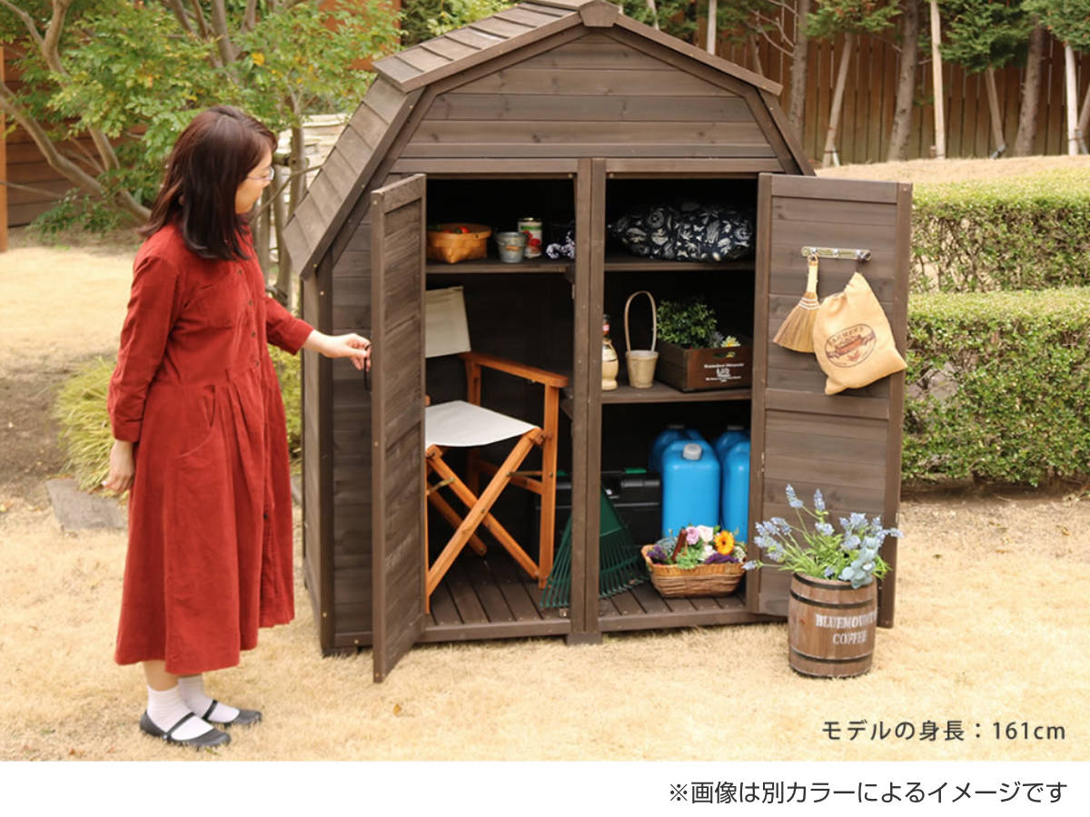 物置 ギャンブレル ルーフ 木製収納庫 （ 木製 倉庫 大型 屋外 屋外