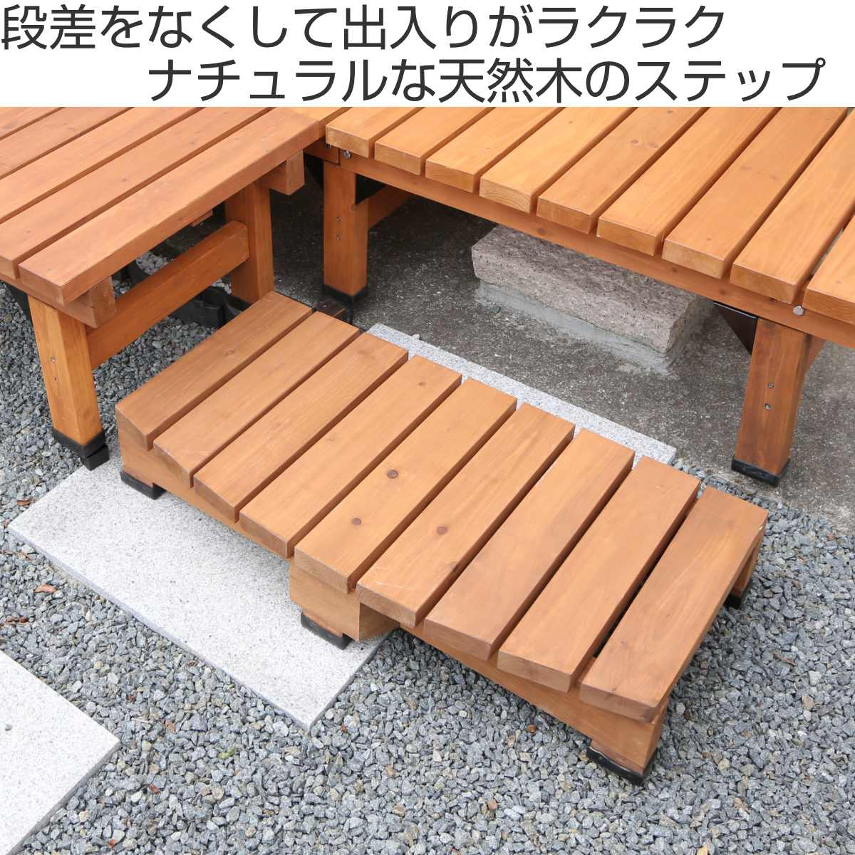 デッキ縁台 ステップ 幅90cm ウッドデッキ...の詳細画像1
