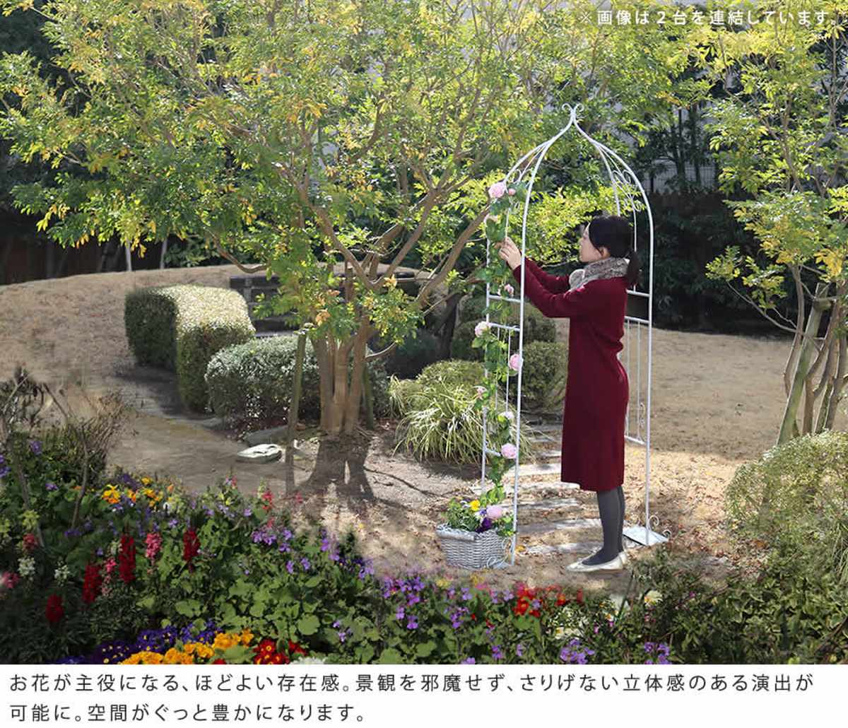 ガーデンアーチ アイアンハーフアーチ ダブル （ アーチ ハーフ 鉄製