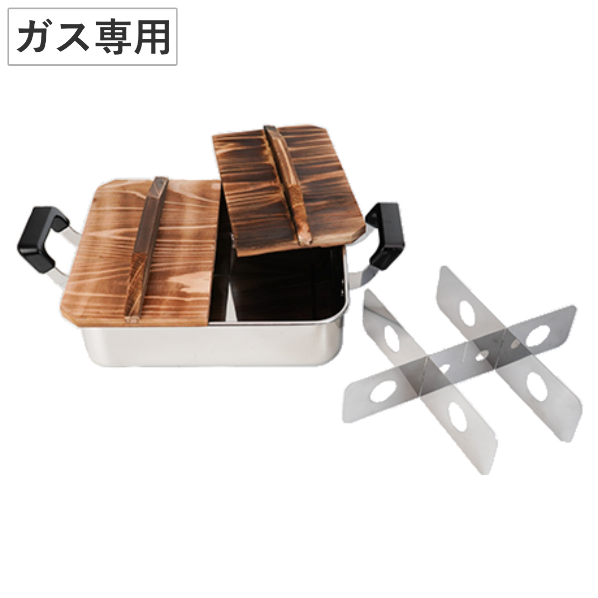 和平フレイズ 角型おでん鍋 24×28cm ガス火専用 仕切り付き 烹味屋