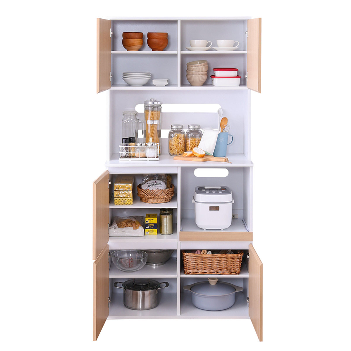 ホームテイスト（HOME taste） 食器棚 幅79cm コンパクト スライド棚 2