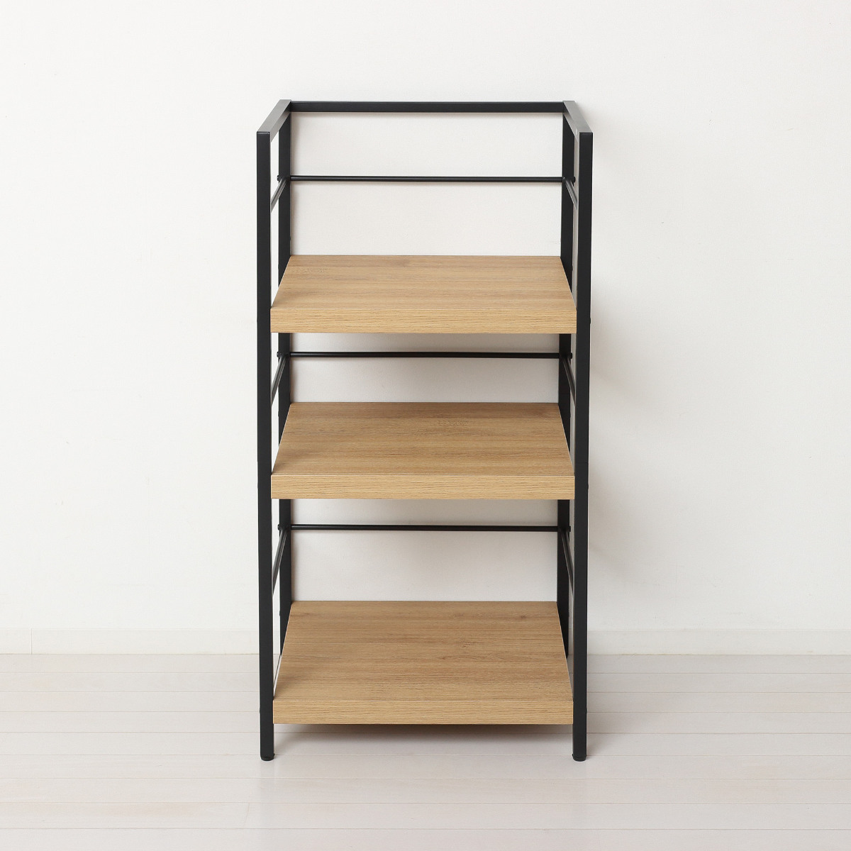クロシオ オープンラック 幅50cm 3段 スチールフレーム 木板 （ ラック