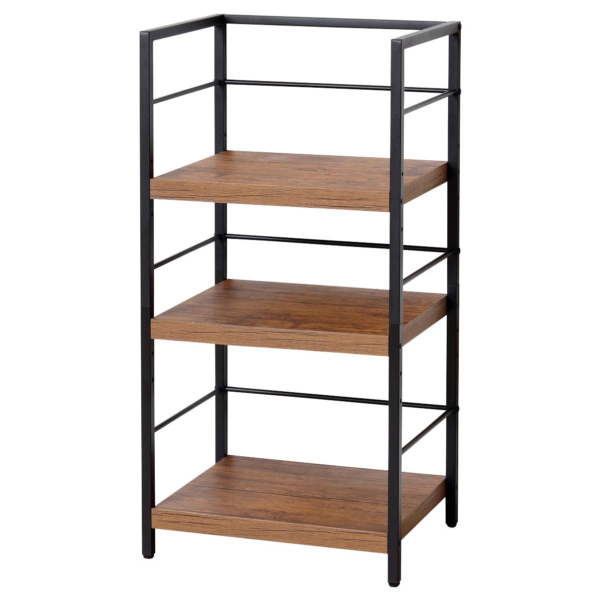 クロシオ オープンラック 幅50cm 3段 スチールフレーム 木板 （ ラック