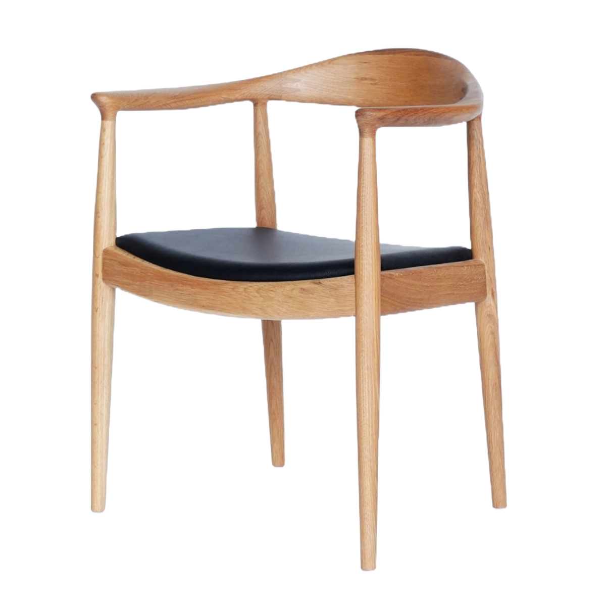 ダイニングチェア 肘付 座面高47cm 本革 オーク ザ・チェア （ リ