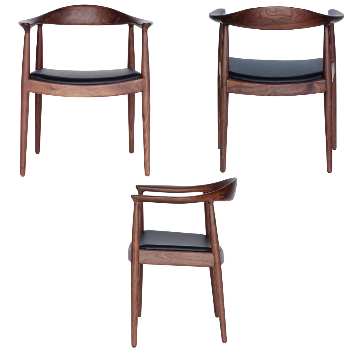 ダイニングチェア 肘付 座面高47cm 本革 ウォールナット ザ・チェア