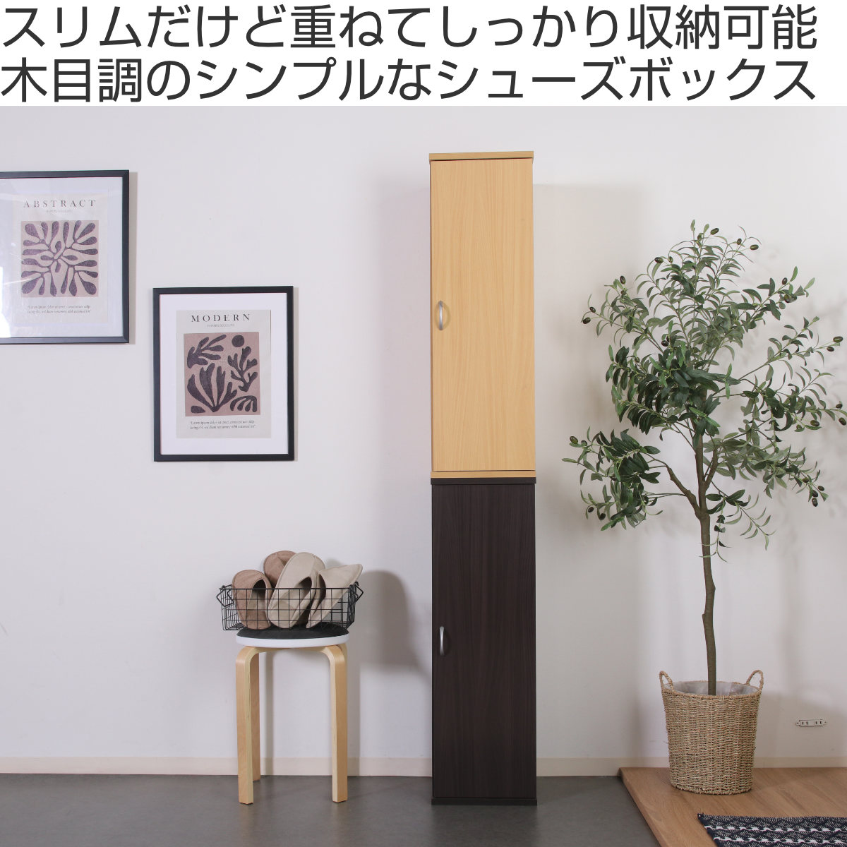不二貿易（Fuji Boeki） 下駄箱 スリムシューズボックス 5段 幅28.7cm