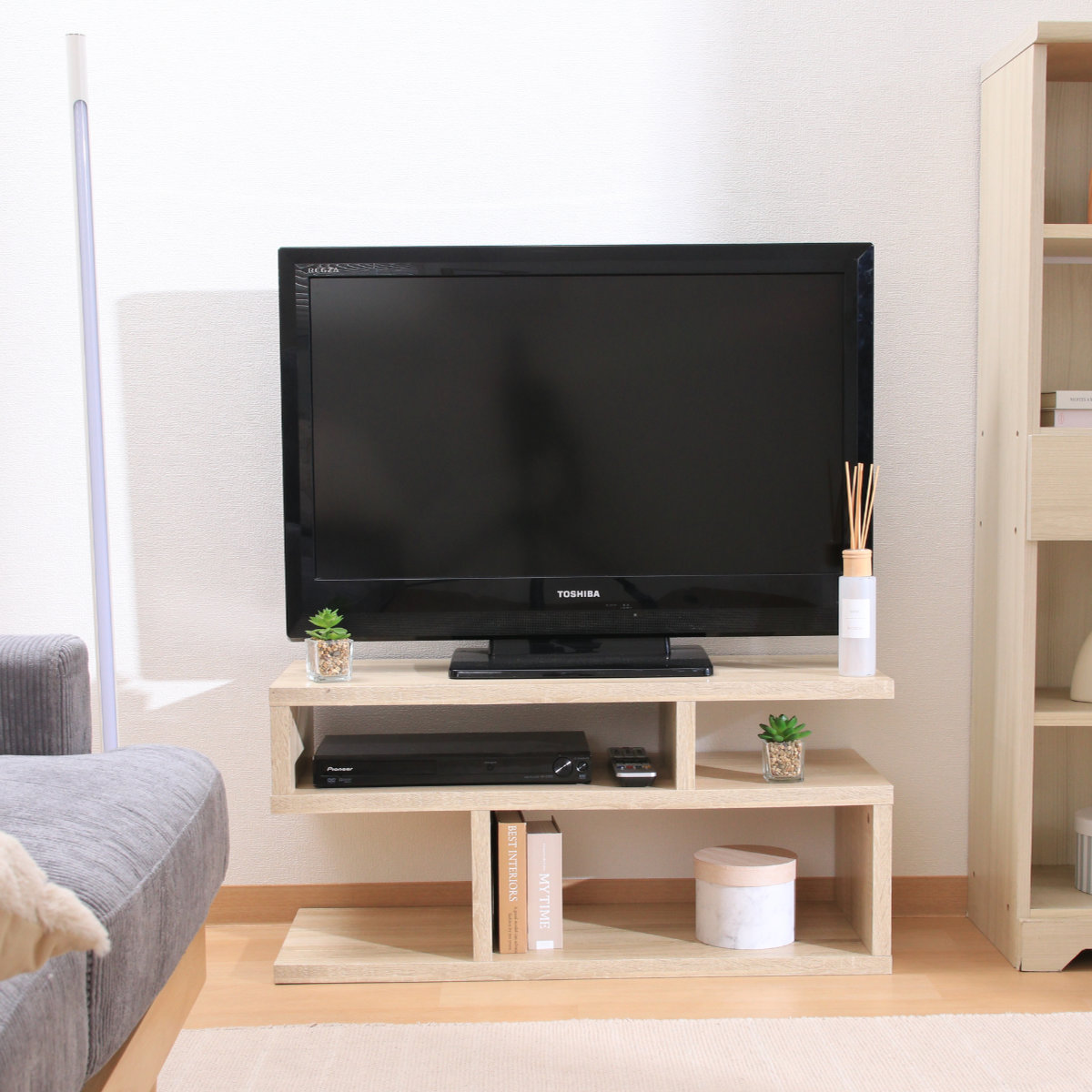 不二貿易（Fuji Boeki） テレビ台 幅79.2cm S字型 シンプル 木製 （ TV