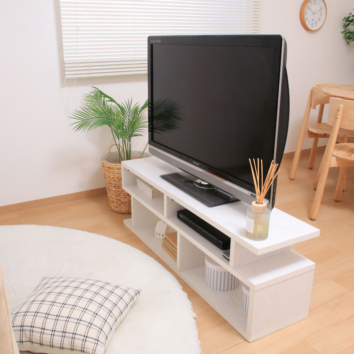 不二貿易（Fuji Boeki） テレビ台 幅117.7cm S字型 シンプル 木製