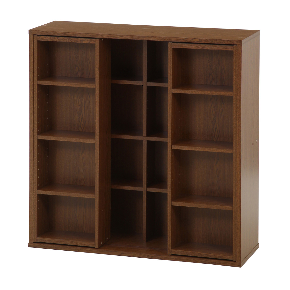 スライド式　本棚　オーク　ブラウン 不二貿易（Fuji Boeki） スライドラック 幅89cm 大容量 可動棚 （ 本棚