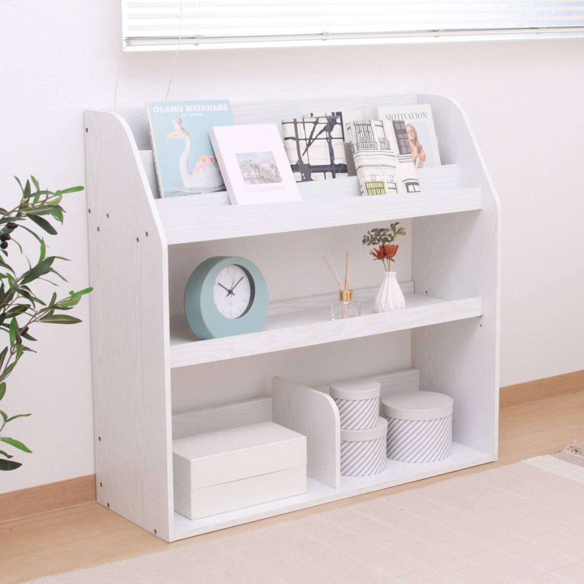 不二貿易（Fuji Boeki） ブックラック 幅83cm 絵本ラック オープン