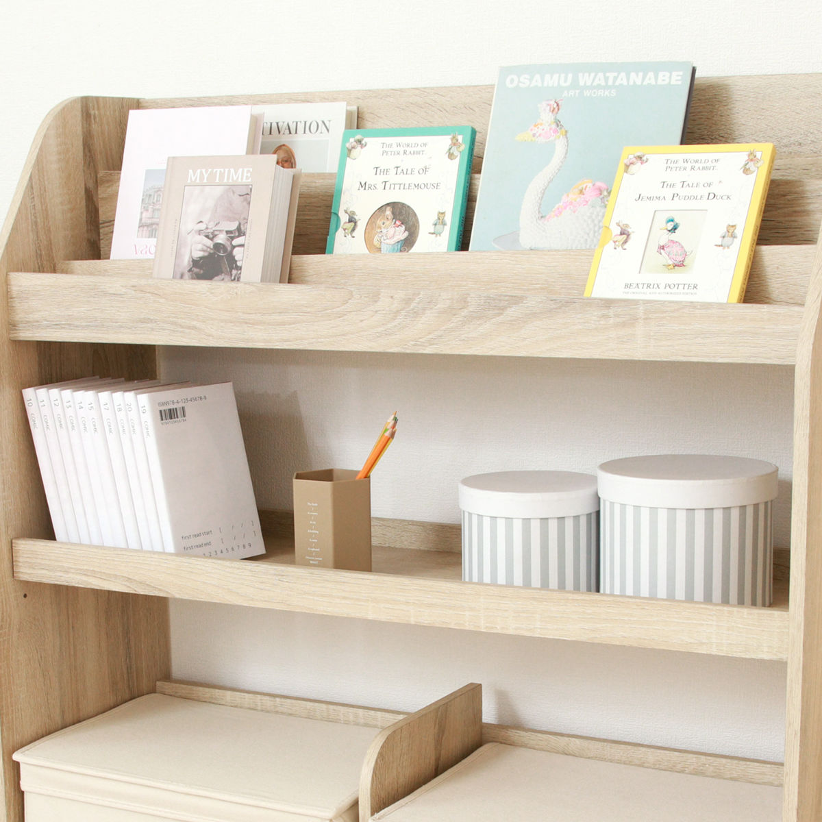不二貿易（Fuji Boeki） ブックラック 幅83cm 絵本ラック オープン