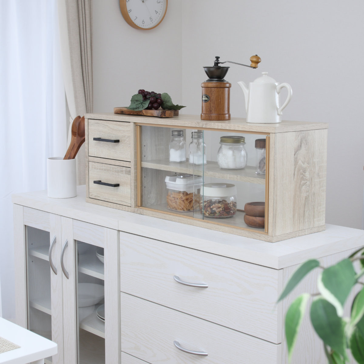 不二貿易（Fuji Boeki） カウンター上 収納ラック 幅80cm オープン