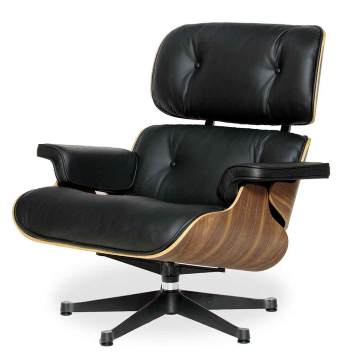 リビングチェア 座面高42cm 本革 ウォールナット イームズ ラウンジ