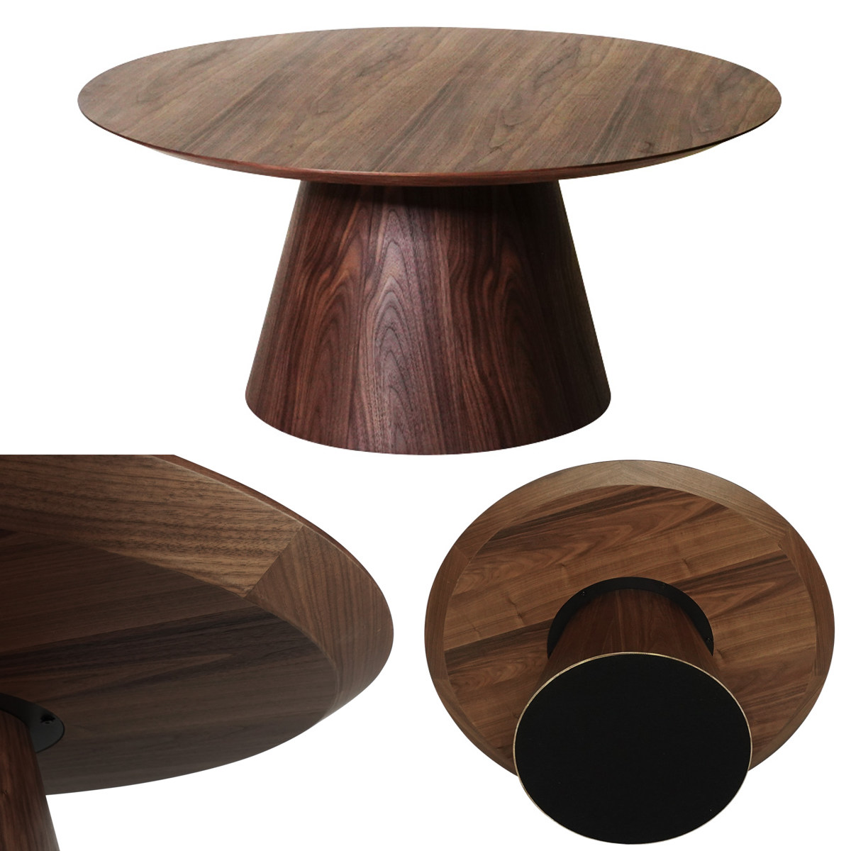 コーヒーテーブル 円型 直径92cm 高さ42cm ウォールナット ピルツ