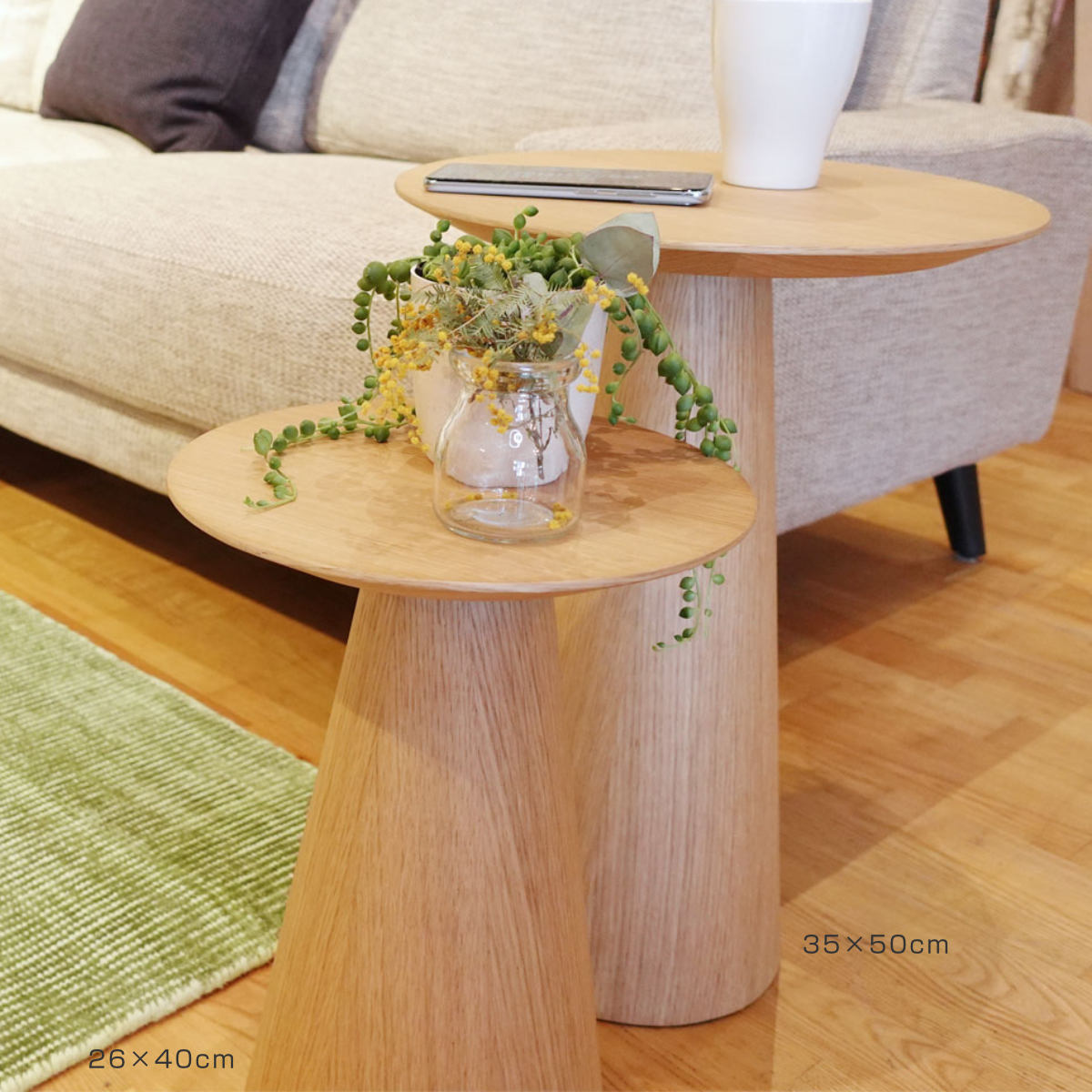 コーヒーテーブル　リプロダクト コーヒーテーブル 円型 直径45cm 高さ60cm オーク ピルツコーヒー