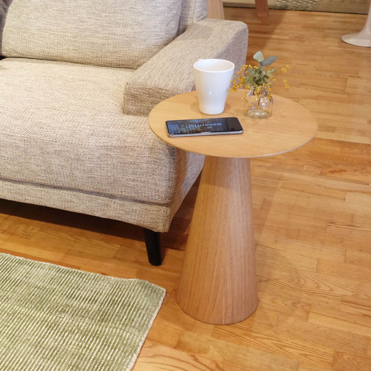 コーヒーテーブル 円型 直径35cm 高さ50cm オーク ピルツコーヒー