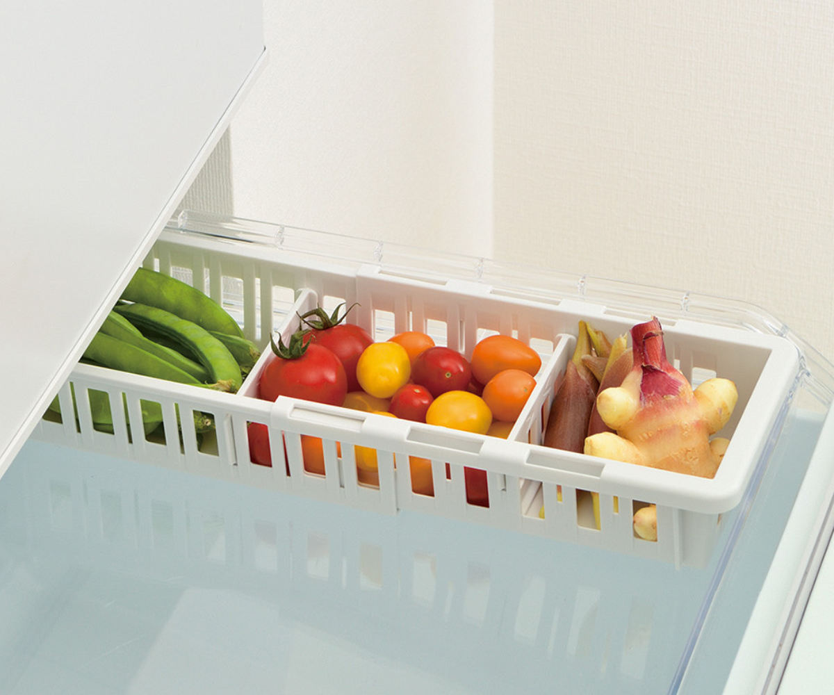 冷凍、冷蔵庫　食品ストッカー リッチェル（Richell） 冷蔵庫収納 トトノ 野菜・冷凍庫 伸縮