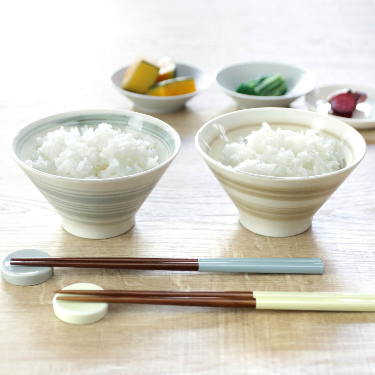 aito製作所 茶碗 箸 箸置き ペアセット スピラル 磁器 木製 （ 食洗機