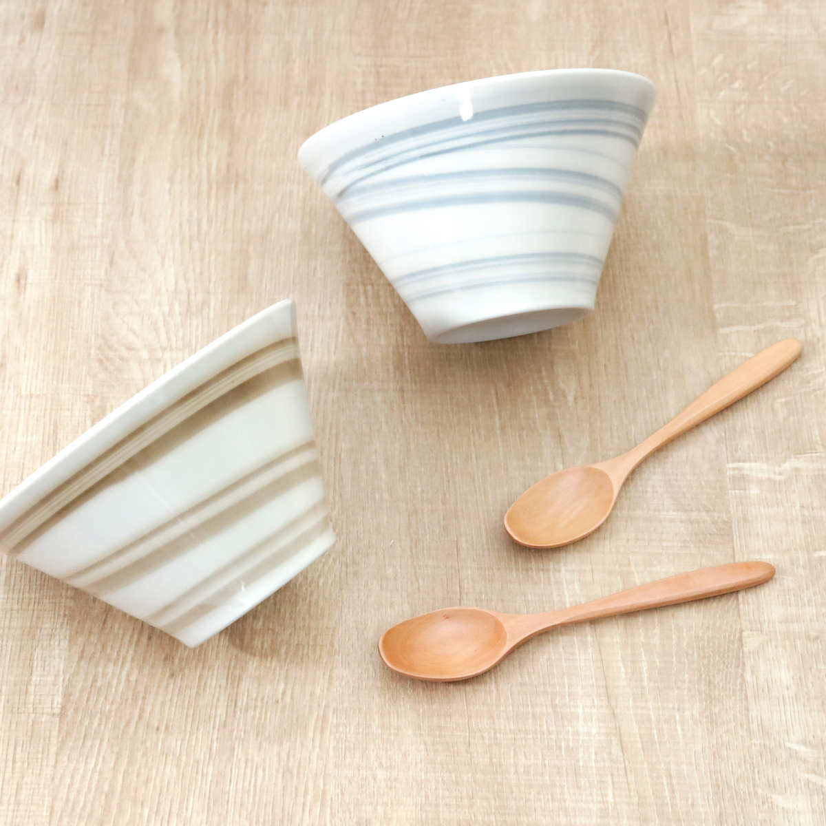 aito製作所 麺鉢 スプーン ペアセット スピラル 磁器 木製 （ 食洗機