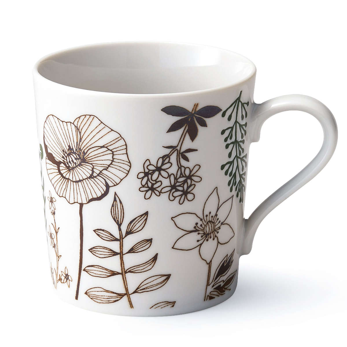 aito製作所 マグカップ 340ml フラワーパターン 磁器 美濃焼 （ 食洗機