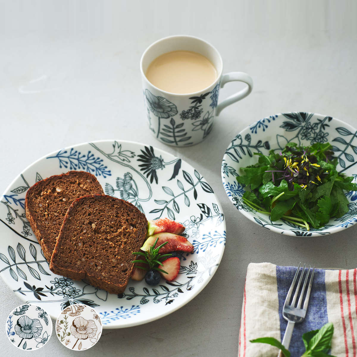 aito製作所 食器セット 3点セット フラワーパターン 磁器 美濃焼 （ 食