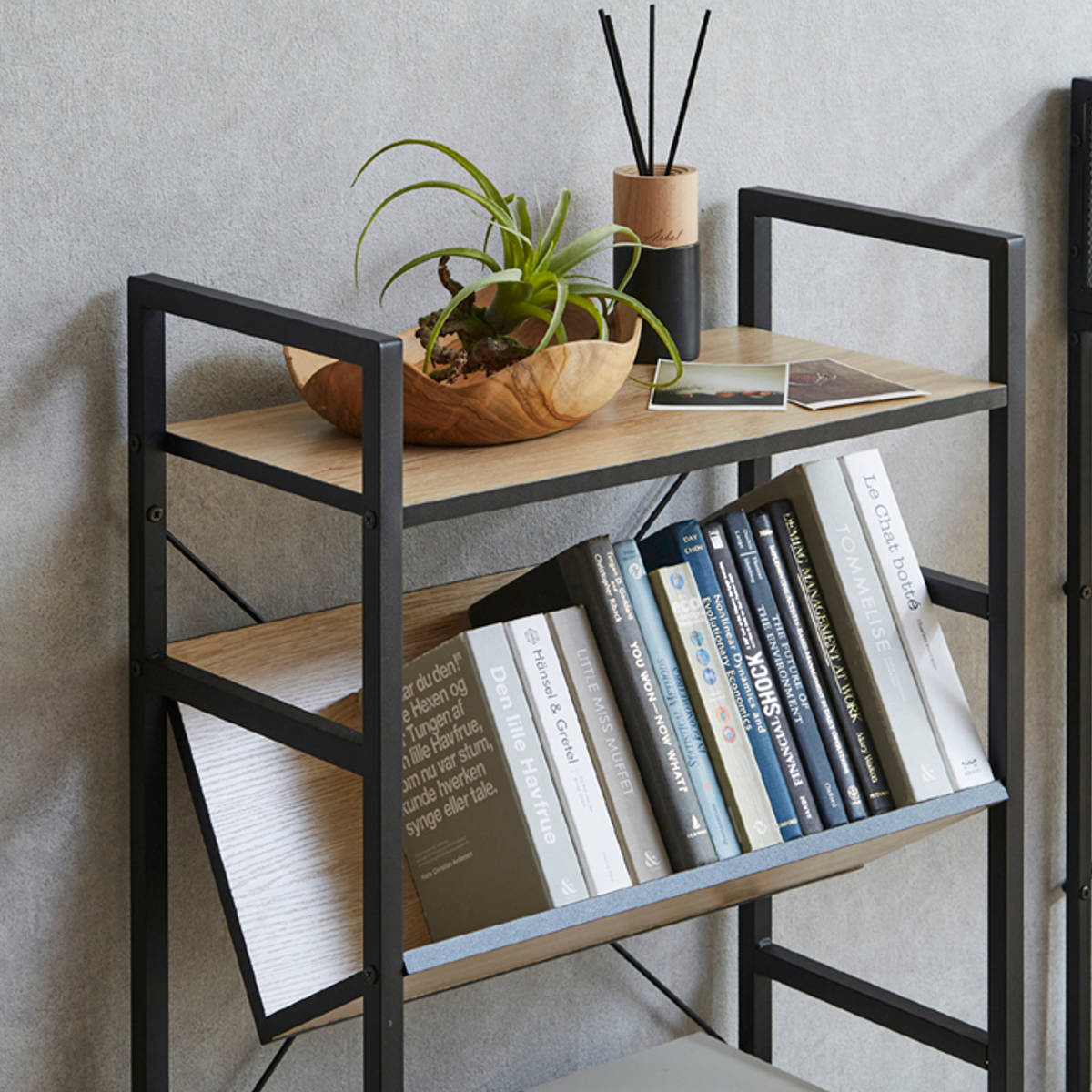 ブックシェルフ 幅60cm 3段 木製 アイアン （ 本棚 棚 ラック 収納