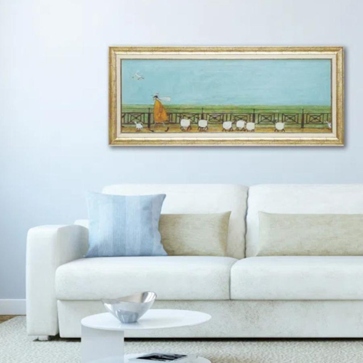 アートパネル サムトフト 『ひつじ達と散歩』 96.5×43cm （ 絵画 絵