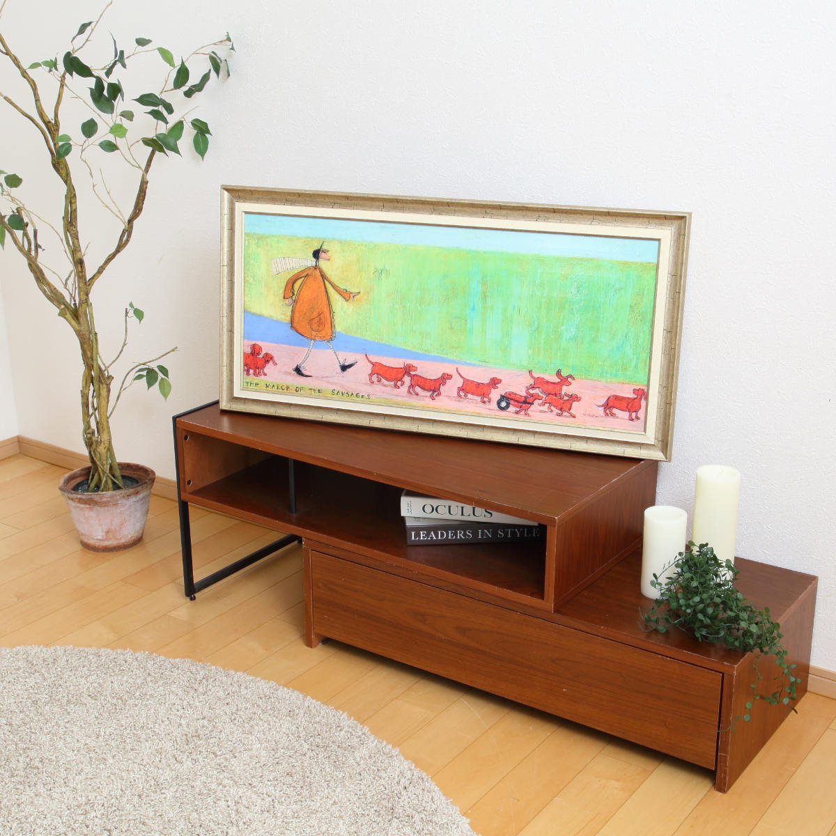 アートパネル サムトフト 『ソーセージ大行進』 94.5×46.5cm （ 絵画
