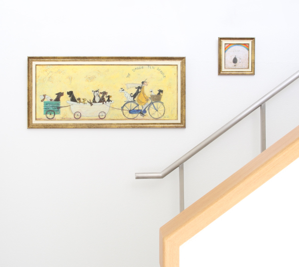 癒し　絵画★サムトフト アートフレーム「いぬタクシー」★【 動物＆癒しアート】 楽天市場】「いぬタクシー」楽天ランキング1位受賞作品