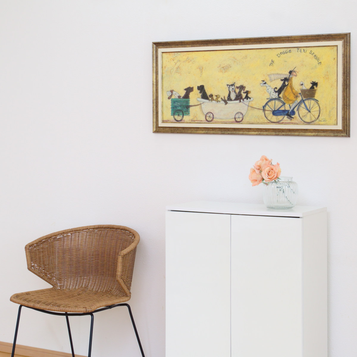 アートパネル サムトフト 『いぬタクシー』 94.5×43cm （ 絵画 絵