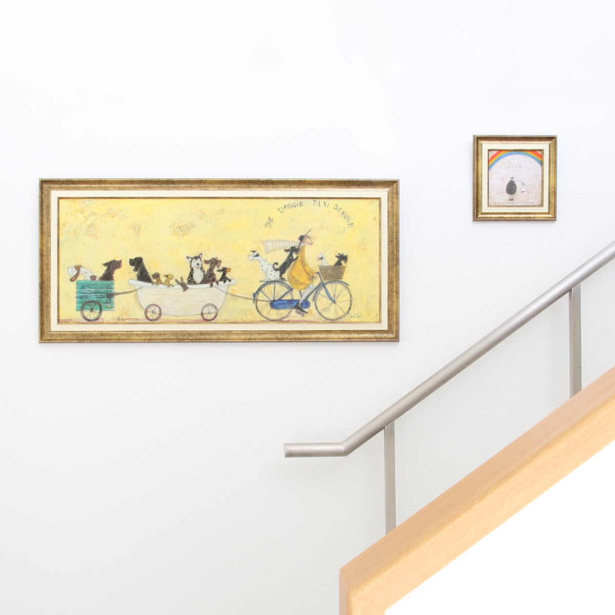 アートパネル サムトフト 『いぬタクシー』 94.5×43cm （ 絵画 絵