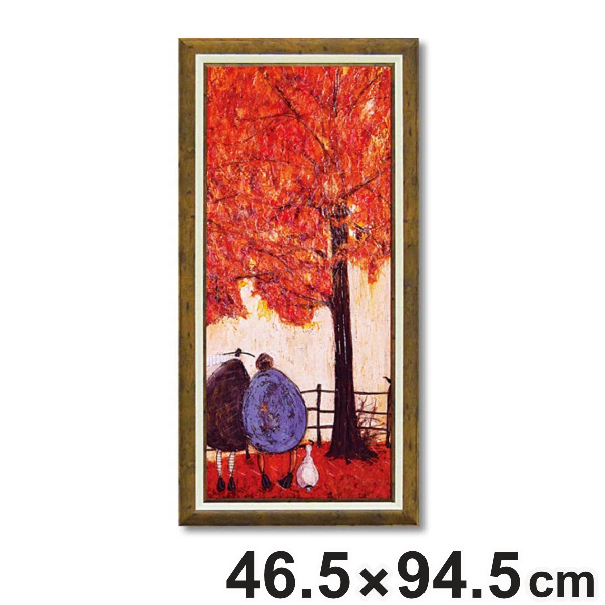 アートパネル サムトフト 『オータム』 46.5×94.5cm （ 絵画 絵 アート インテリア 額 額入り 壁掛け 犬 動物 紅葉 秋 縦 ）