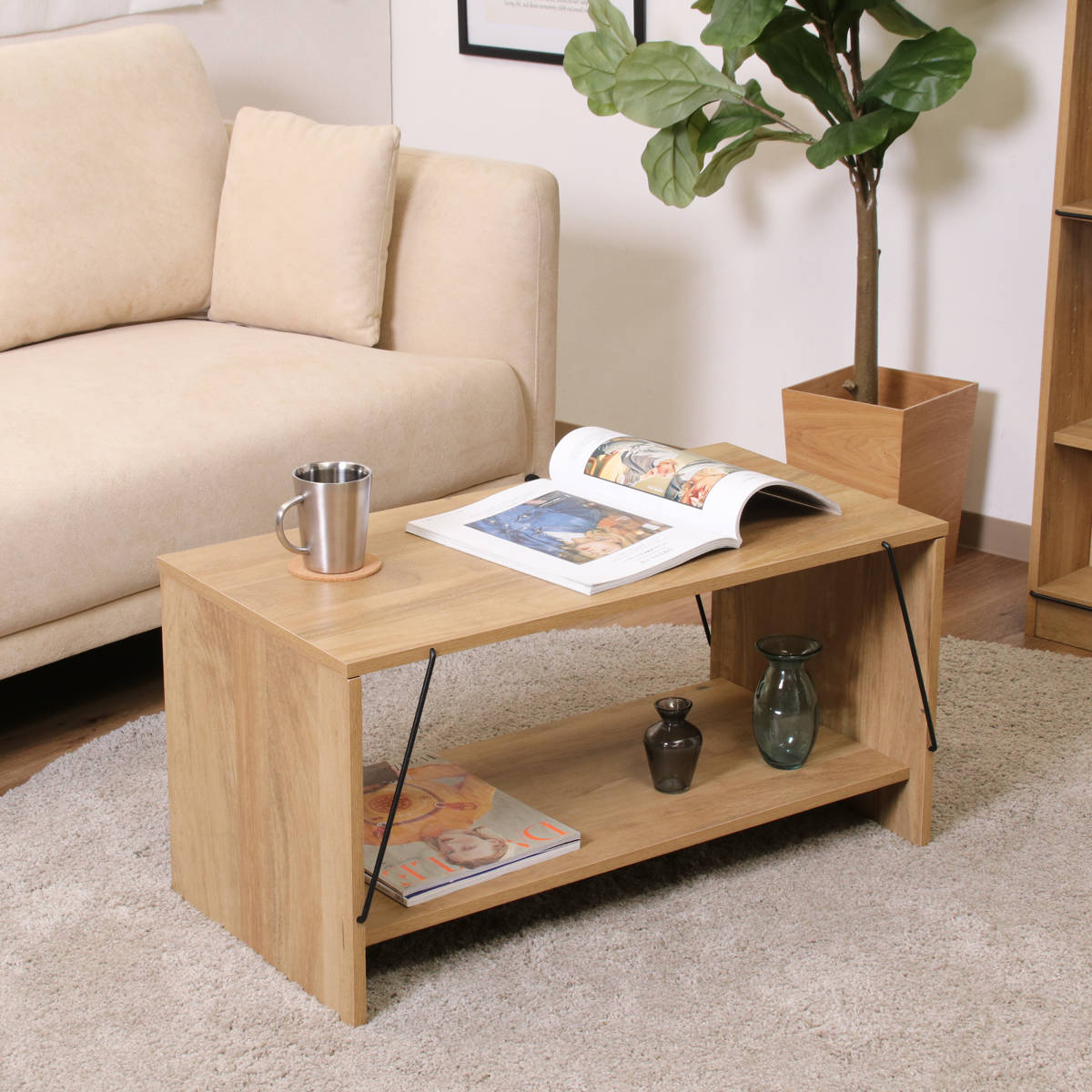 センターテーブル ８０㎝ 不二貿易（Fuji Boeki） EZBO センターテーブル 幅80cm リビング