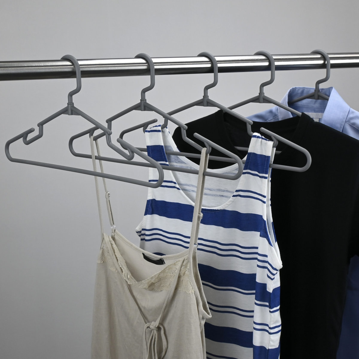 サワフジ ハンガー ラウンドハンガー 5本組 （ 洋服ハンガー スリム