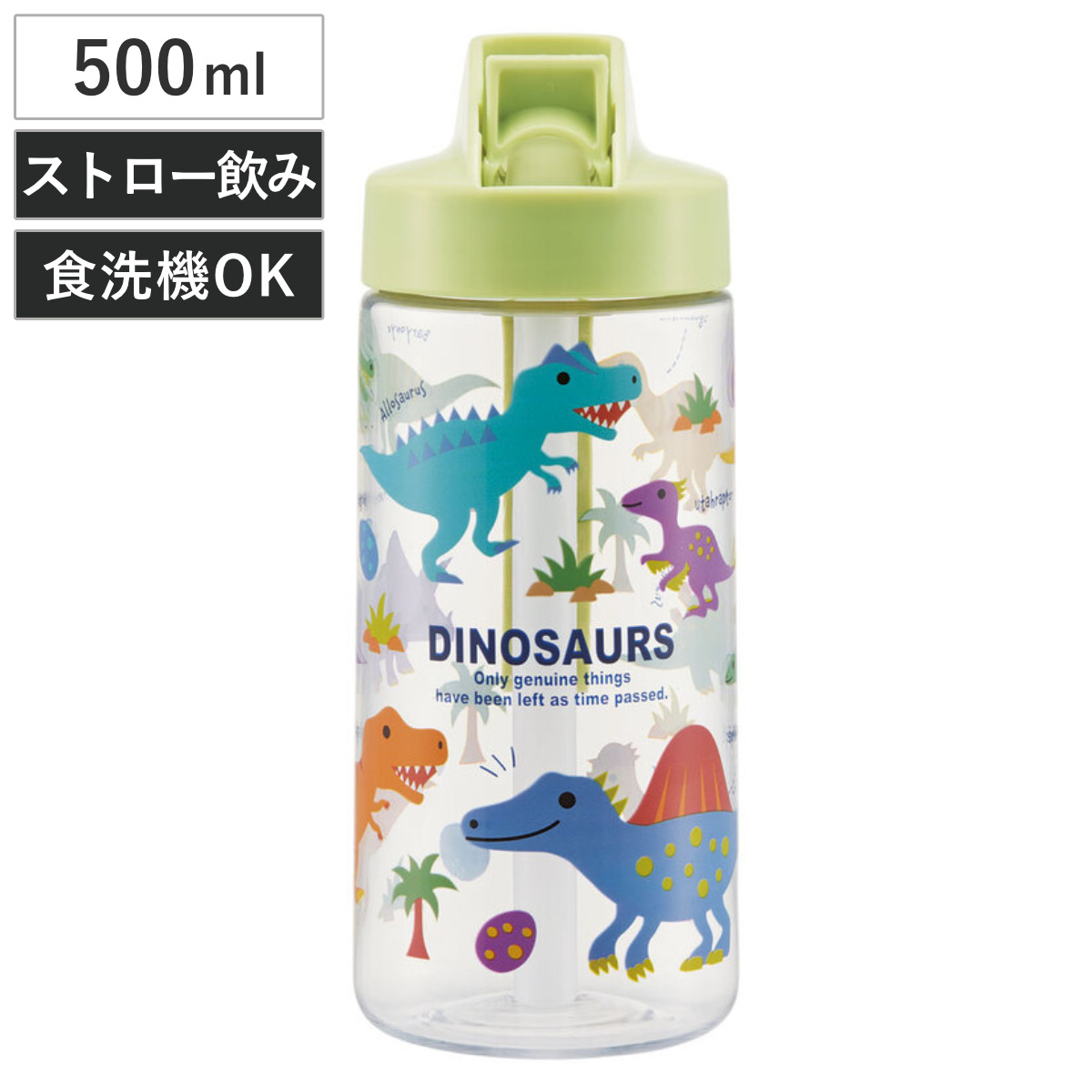 スケーター 水筒 500ml キッズストローボトル ディノサウルス ピク