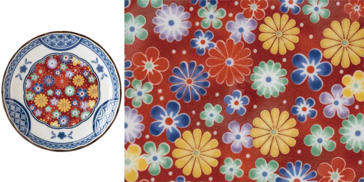 小皿 12cm 3.5寸 プレート 藍染小紋 磁器 （ 食洗機対応 電子レンジ