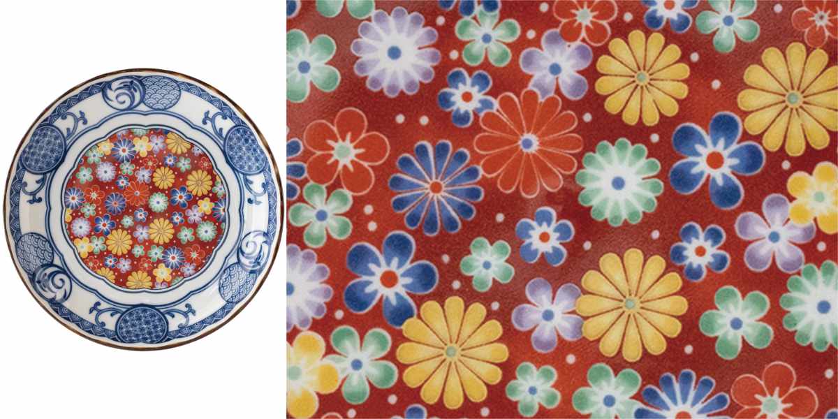 小皿 16.5cm 5寸 プレート 藍染小紋 磁器 （ 食洗機対応 電子レンジ